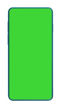 3D rendered realistic looking smartphone on white background with greenscreen Stock Illustration