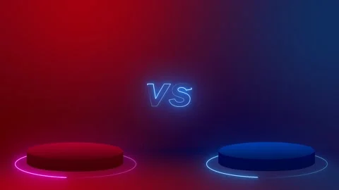 A 3D Rendered Red and Blue VS Platform Stock Footage 317357970