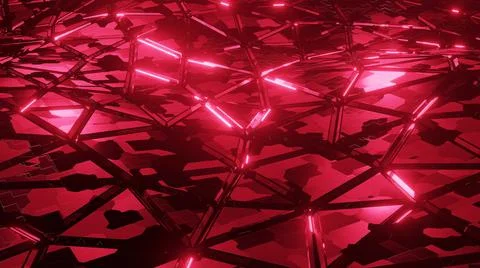 3D Rendered Red Color Glowing Neon Light 4K Gradient Floor Futuristic Background Stock-Illustration
