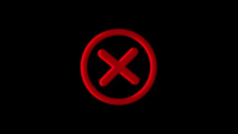 3D Rendered Red Cross Symbol within a Circle on Black Background cancel close Stock Footage 330347838