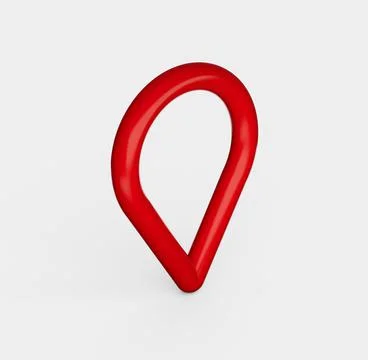 3D rendered red map pointer isolated on a white background Illustrazione stock
