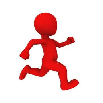 3d rendered red running man Stock Illustration