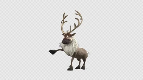 3D Rendered Reindeer Pointing Right With Front Right Legs Jokingly Stock-Footage 294909741