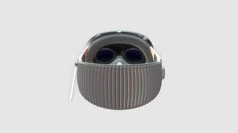 3D rendered representation of an AR headset compatible on black background Stock Footage 243418469