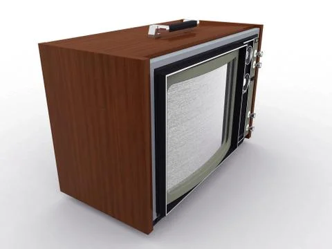 3D Rendered Retro Television Stock Illustration