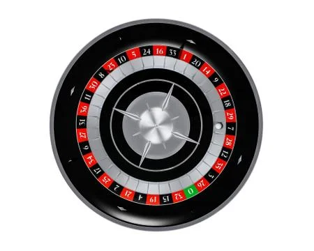 3D Rendered Roulette Wheel Top View Isolated on White Solid Background. 스톡 일러스트