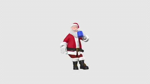 3D Rendered Santa Claus Having Tea, Coffee or Hot Cocoa Vídeos de archivo 294798618