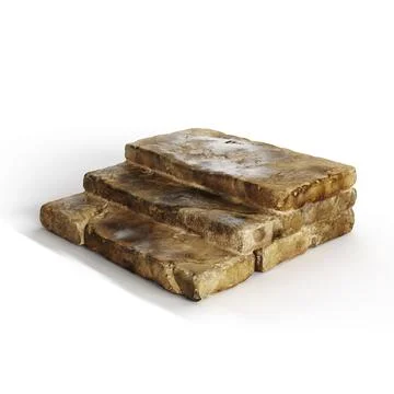 3D rendered scale model of three stone stairs Illustrazione stock