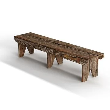 3D rendered scale model of a wooden bench Illustrazione stock