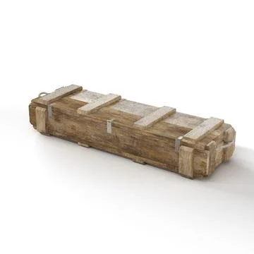 3D rendered scale model of a wooden crate on a white background Stock Illustration