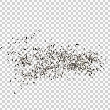 A 3D rendered scattering of small, irregular, grey-brown objects Foto stock