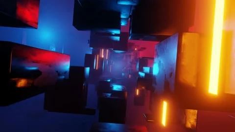 3D Rendered Scientific Abstract City 4K Animation Seamless Loop Backdrop Video stock 166232858