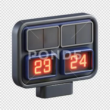 3d rendered scoreboard displaying points in sports match PSD Template