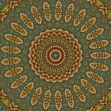 3d rendered seamless kaleidoscopic pattern with colorful geometrical shapes Stock Illustration