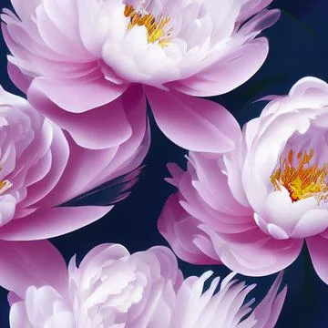 3D rendered seamless pattern of beautiful pink flowers Stock Illustration