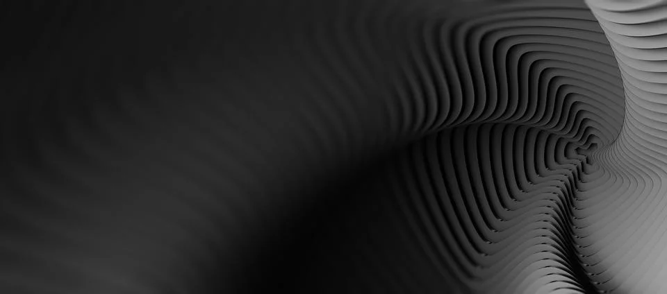 3D rendered shaded background of gray vortex swirls Stock Illustration