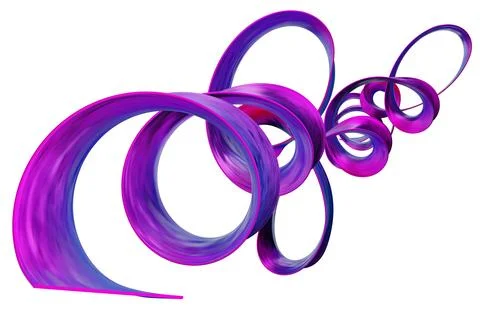 A 3D rendered shape in purple tones. The artwork features a flowing pattern w イラスト素材