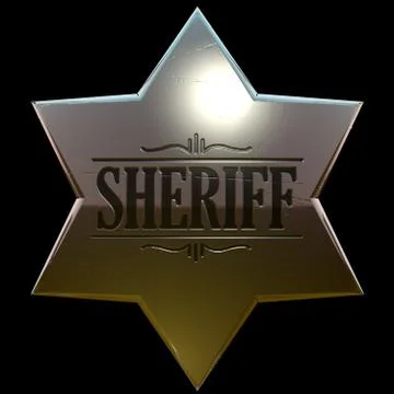 3d rendered sheriff badge Stock Illustration