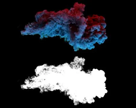 3d rendered smoke digital simulation. Organic smoke shape with shadows. Smoot Stock Illustration