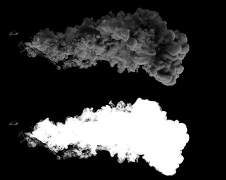 3d rendered smoke digital simulation. Organic smoke shape with shadows. Smoot Stock Illustration