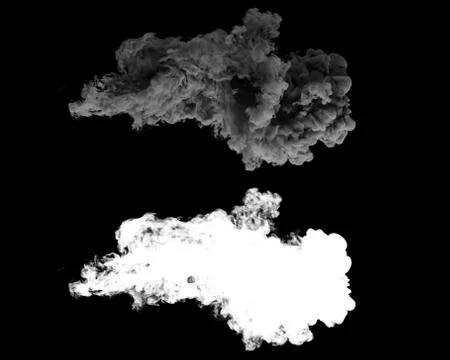 3d rendered smoke digital simulation. Organic smoke shape with shadows. Smoot Stock Illustration