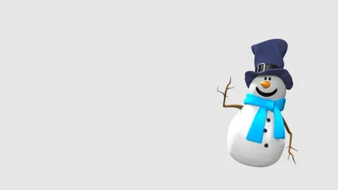 3D-Rendered Snowman Jump in And Waving Gesture 動画素材 295144579