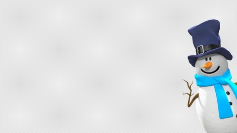 3D-Rendered Snowman Waving Hand and Showing Welcoming Gesture Video stock 295146277