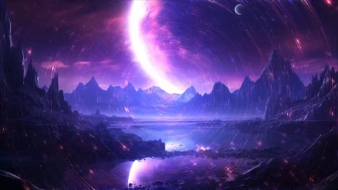 3d rendered Space Art: Alien Planet - A Fantasy Landscape Video stock 259416263
