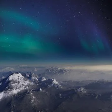 3d rendered Space Art: Alien Planet - A Fantasy Landscape with blue skies and Stock Illustration