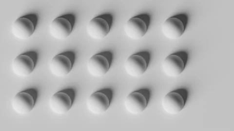 3d rendered sphere pattern on gray background. Animated shadow casting. Stock Footage 145812017