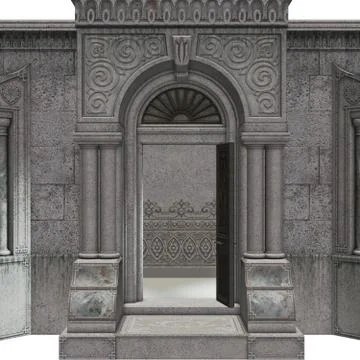 3d rendered stone crypt Ilustración de archivo