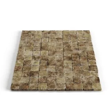 3D rendered stone floor tile on a white background, with a textured pattern Stock Illustration