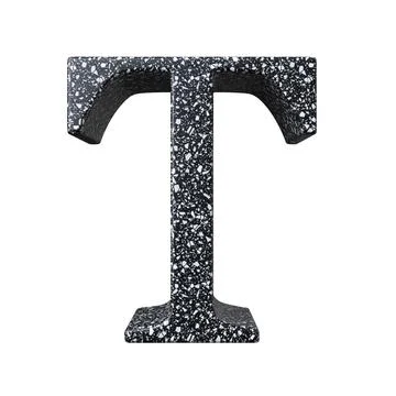 3D rendered T letter of granite material isolated on the white background Ilustração Stock