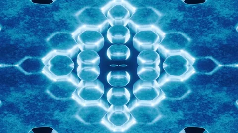 3D Rendered Tech Background with Floating Cyan Hexa Grid Stock Footage 322937454