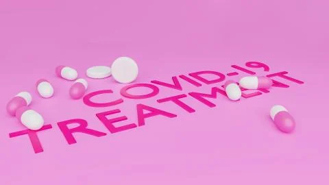 3D rendered of text and pills elements Stockillustratie