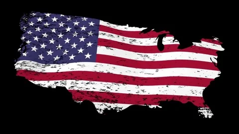 3d rendered USA ragged flag Stock Footage 80590145