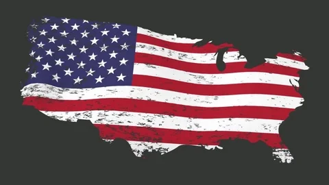 3d rendered USA ragged flag Stock Footage 83323821