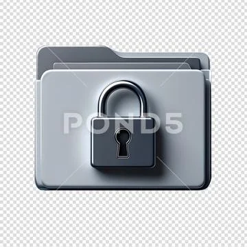 3d rendered vault folder icon, cybersecurity concept PSD Template