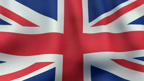 3D rendered waving British flag Stock Illustration