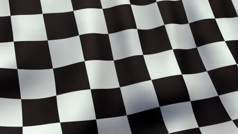 3D rendered waving checkered racing flag Stock Illustration