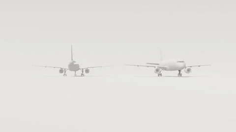 3D Rendered White Airplane Models on Minimalist Background 스톡 동영상 330920237