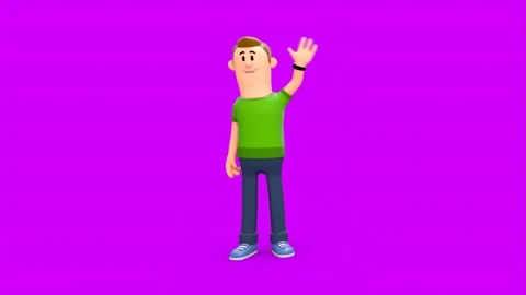 3D Rendered White Boy Waving At The Audience Video stock 266534886