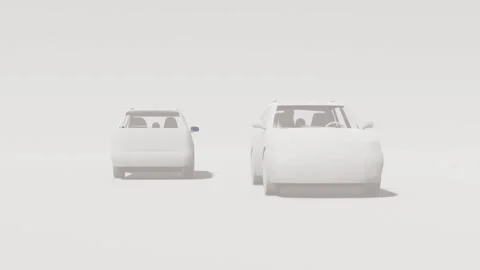 3D Rendered White Car Models in Studio Setting Stock Footage 330920185