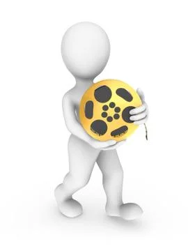 3d rendered white human with a gold  film. 3d rendered illustration. Stock Illustration