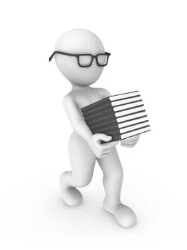 3d rendered white human reading the red book isolated on white background Stock Illustration