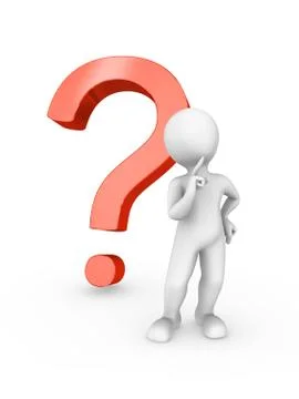 3d rendered white human with a red question symbol, 3d rendered illustration. Stockillustratie