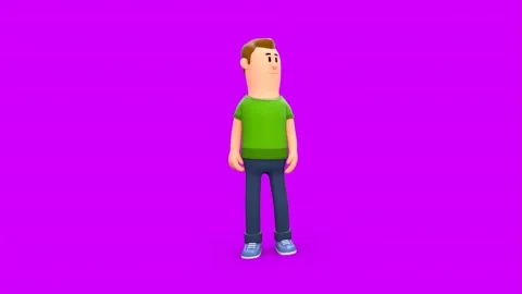 3D Rendered White Man Waving At The Audience Vídeo Stock 266534868