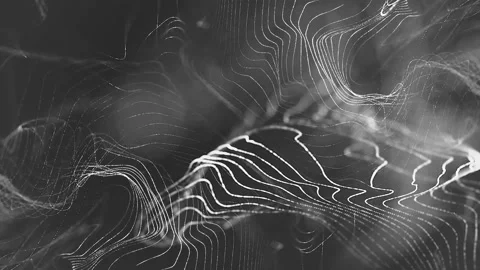 3d rendered white pattern background with distorted particle string Stock Footage 219715507