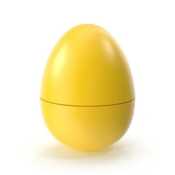 3D Rendered Yellow Egg in Halves Stock Illustration