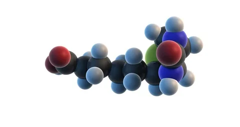 3d rendereding of biotin molecule, important component of enzymes. Stock Footage 130146772